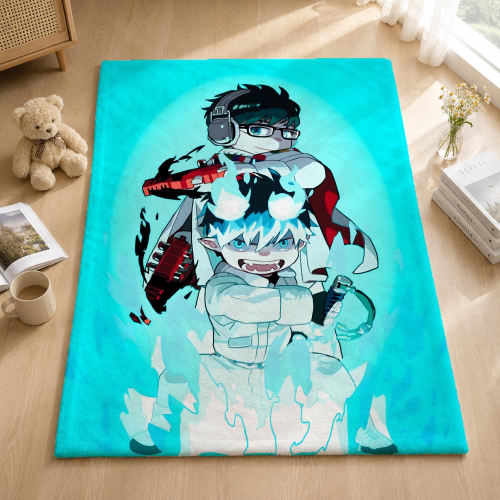 Anime B-Blue Exorcist Throw Blankets Soft Warm Flannel Blanket Bedding For Bed Living Room Home Sofa