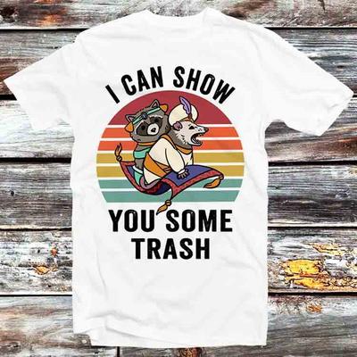Ich kann dir etwas Müll zeigen Lustiges Waschbär Opossum Liebhaber T-Shirt B1250