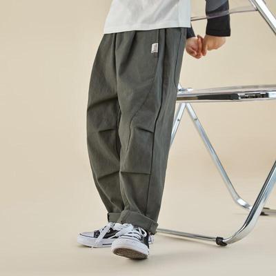 Pantaloni Casual a Gamba Dritta elasticizzati in Cotone Lavato per Ragazzo DODUODUO