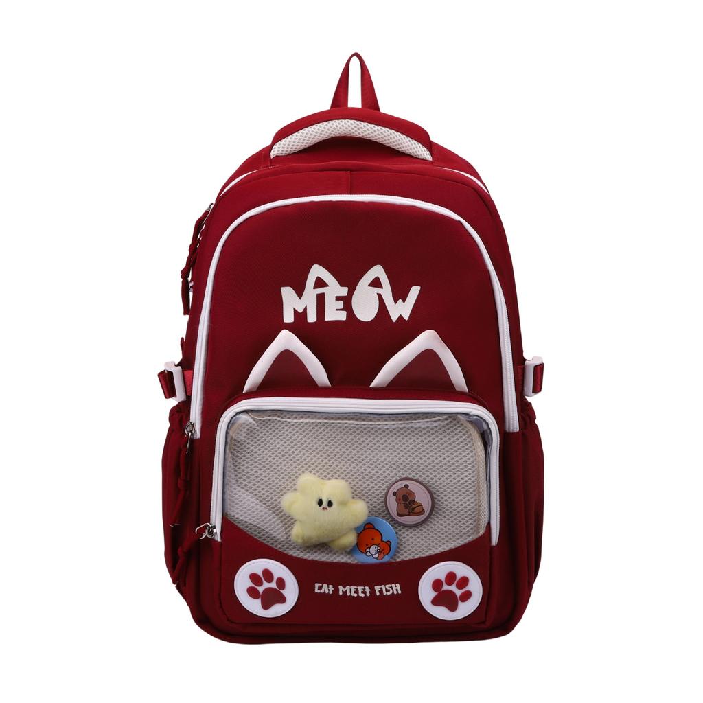 Schoolbagins Cartoon Schoolbag New Cute Kitten Primary School Students Cute Graffiti Large Capacity Backpack Junior High School Backpack