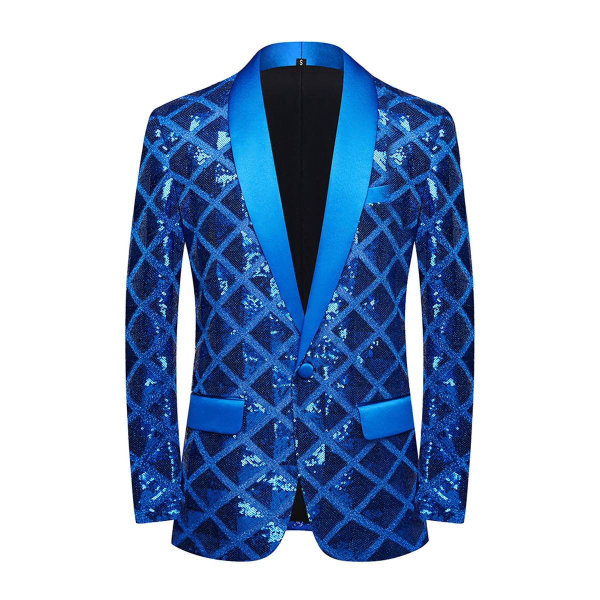 

Мужской квадратный пиджак с пайетками, блестящий приталенный пиджак