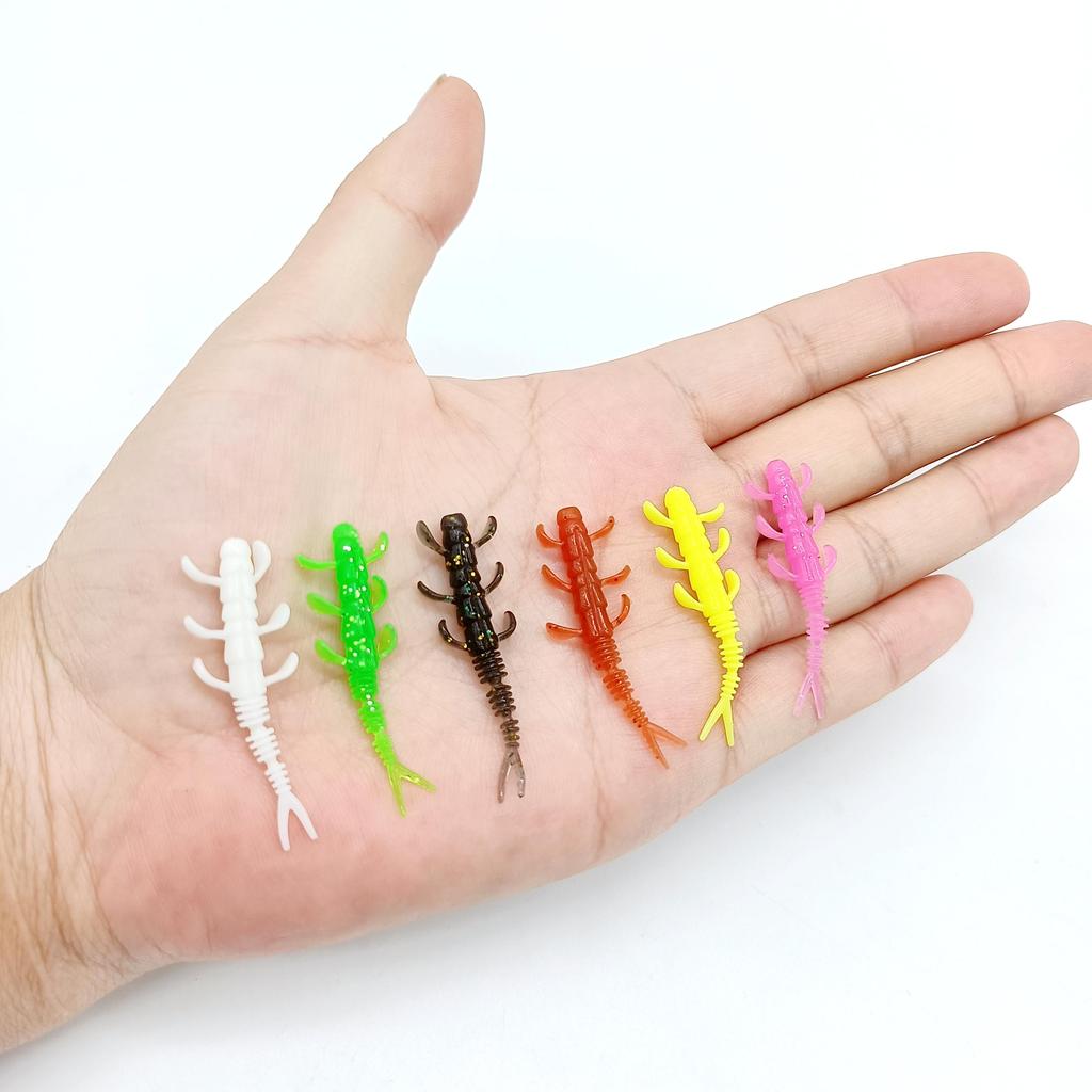 DUODUOYU 10PCS TPE Floating Mini Worm Soft Fishing Lures 0.35g/40mm Jig Wobblers Silicone Artificial Baits Bass Fishing Tackle