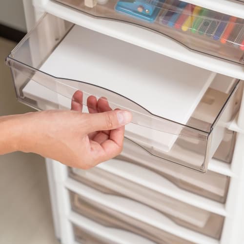 JEJ Astage "Apros" Document Case, A4 Size, 3 Deep Drawers, Ivory, 143004