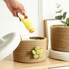 Lidded Large Cotton Rope Storage Basket Round Woven Organizer Multipurpose Suitable for Living Room Bedroom Sundries Storage