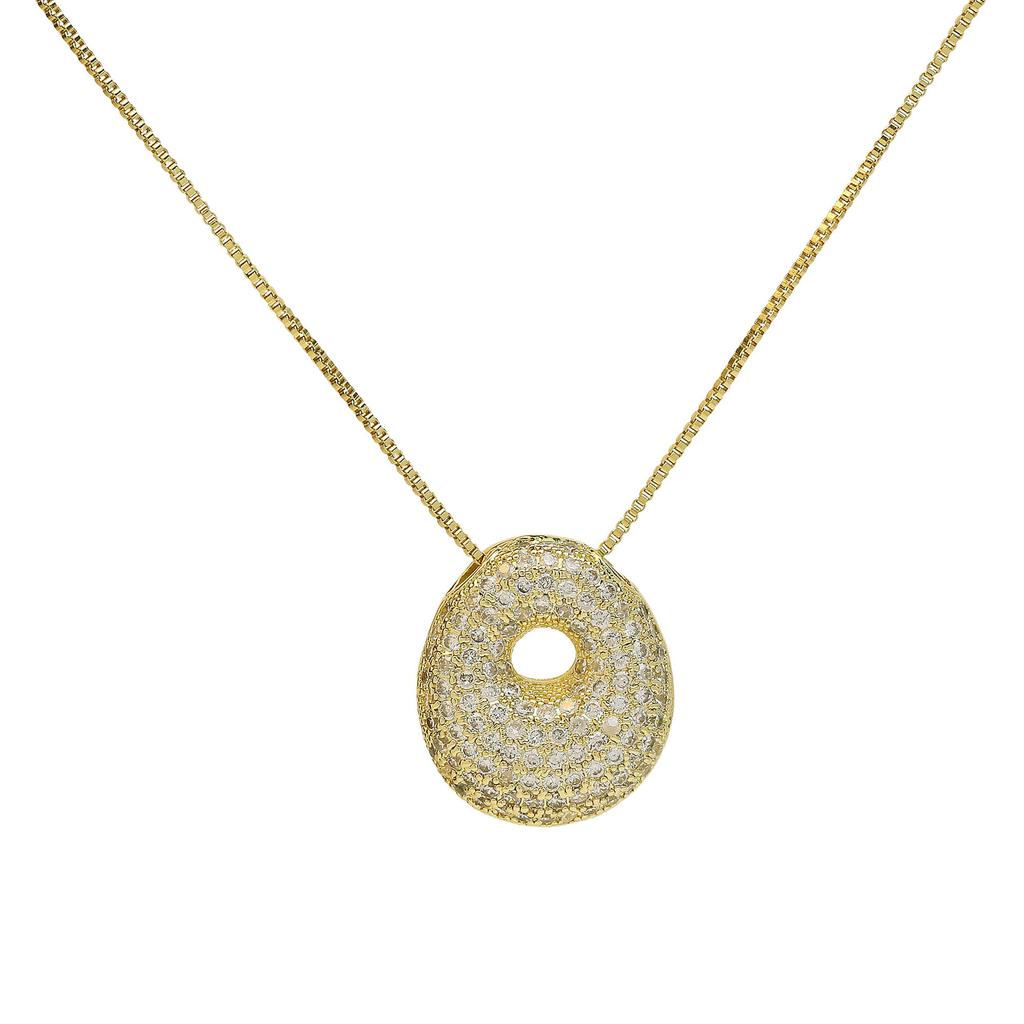 Luxury Zircon 26 English Letter Pendant Necklace for Women Gold Plated Stainless Steel Chain Fat Alphabet Hip Hop Necklace