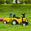 Ride-On Tractor with Trailer, Horn, Sand Toys, from 1 Year, Plastic+Metal, Yellow, 91 X 29 X 44cm