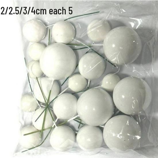 20-Piece Mixed Set: Gold, Silver, Foam, Iridescent, and Christmas Cake Decoration Balls