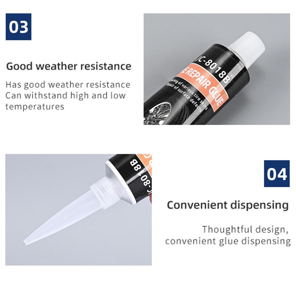 11ml Car Tire Repair Kit Adhesive Glue Black Paste Waterproof Sealant Fix Puncture Leak Motorcycle Auto Scraper Repair Adhesive