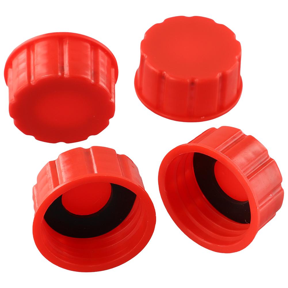8PCS Solid Base Cap Kit 1.75" Red Coarse Thread Gas Can Replacement Gas Tank Solid Bottom Cap For Most Standard Opening Gas