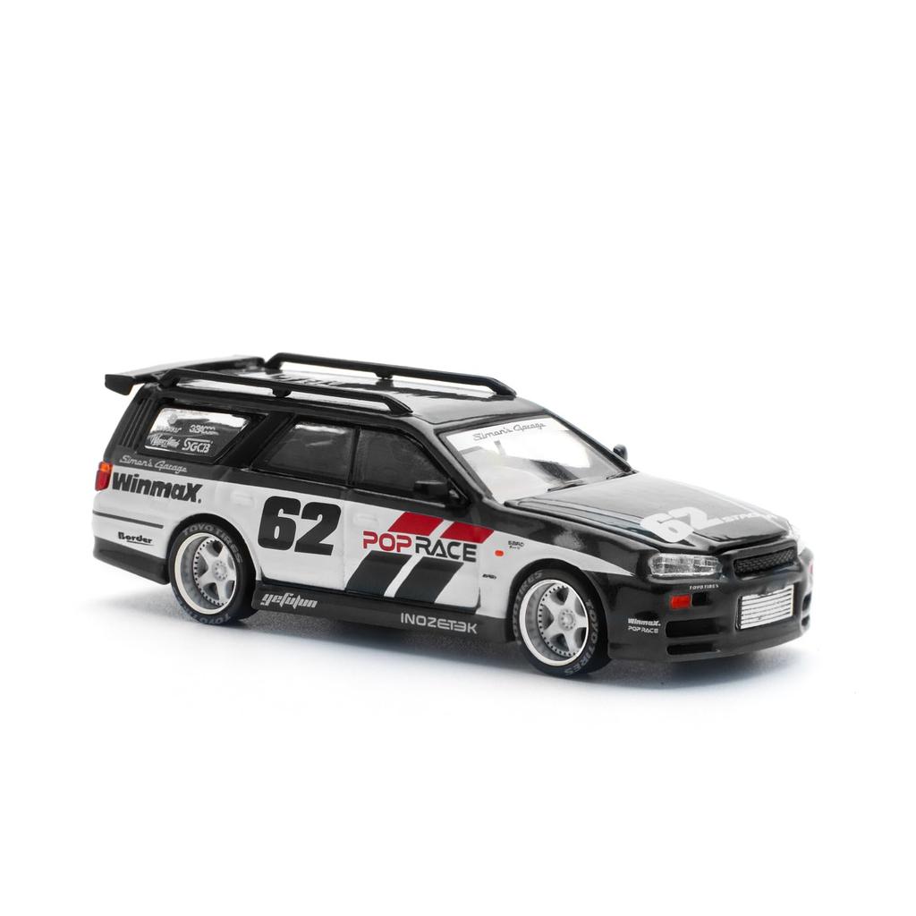 POP RACE NISSAN STAGEA GARAGE BLACK Finished product PR640211 1/64 SIM0N'S #62