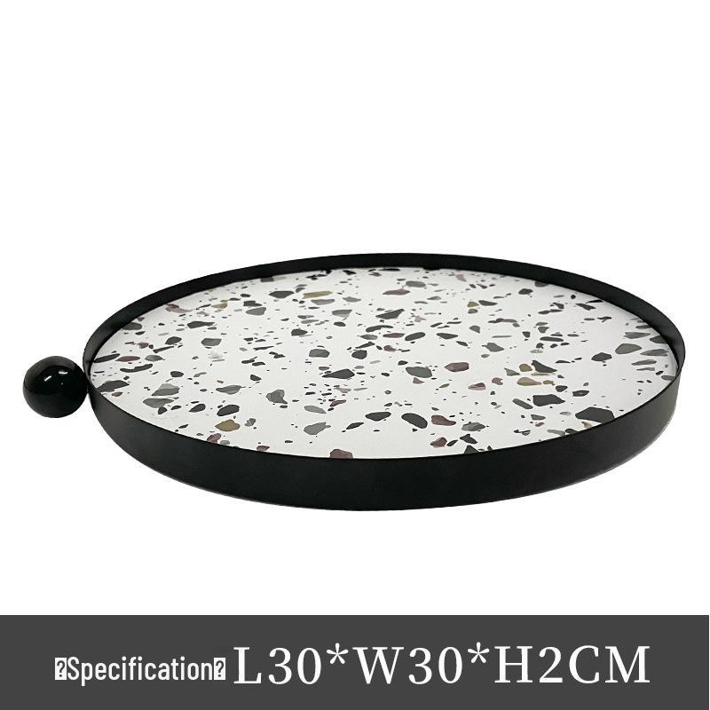 

Modern Minimalist Leather Woven Round Tray - Coffee Table Storage & Display for Living Room Décor