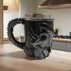 3D Flat Heat Transfer Alien Coffee Cup For Home And Office Creative Resin Stainless Steel Water Cup  Wine Glass Gift