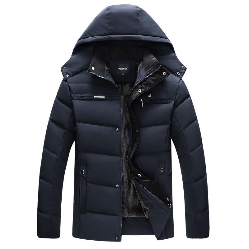 Winter Men Velvet Thickening Jackets Hooded Plus Size Outdoor Coat