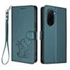 For Xiaomi Poco M7 Plus 5G/M7 4G (169mm) Wallet Case with Wrist Strap Love Cat Pattern Imprint Leather Phone Cover