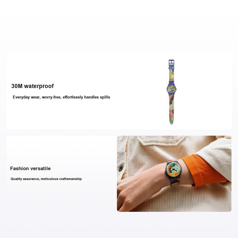 Swatch Quartz Movement Ponderosa Special Edition Fashion Watch 41Mm Colorful Dial Plastic Case Silicone Strap Unisex watches GZ712-SWATCH GZ712