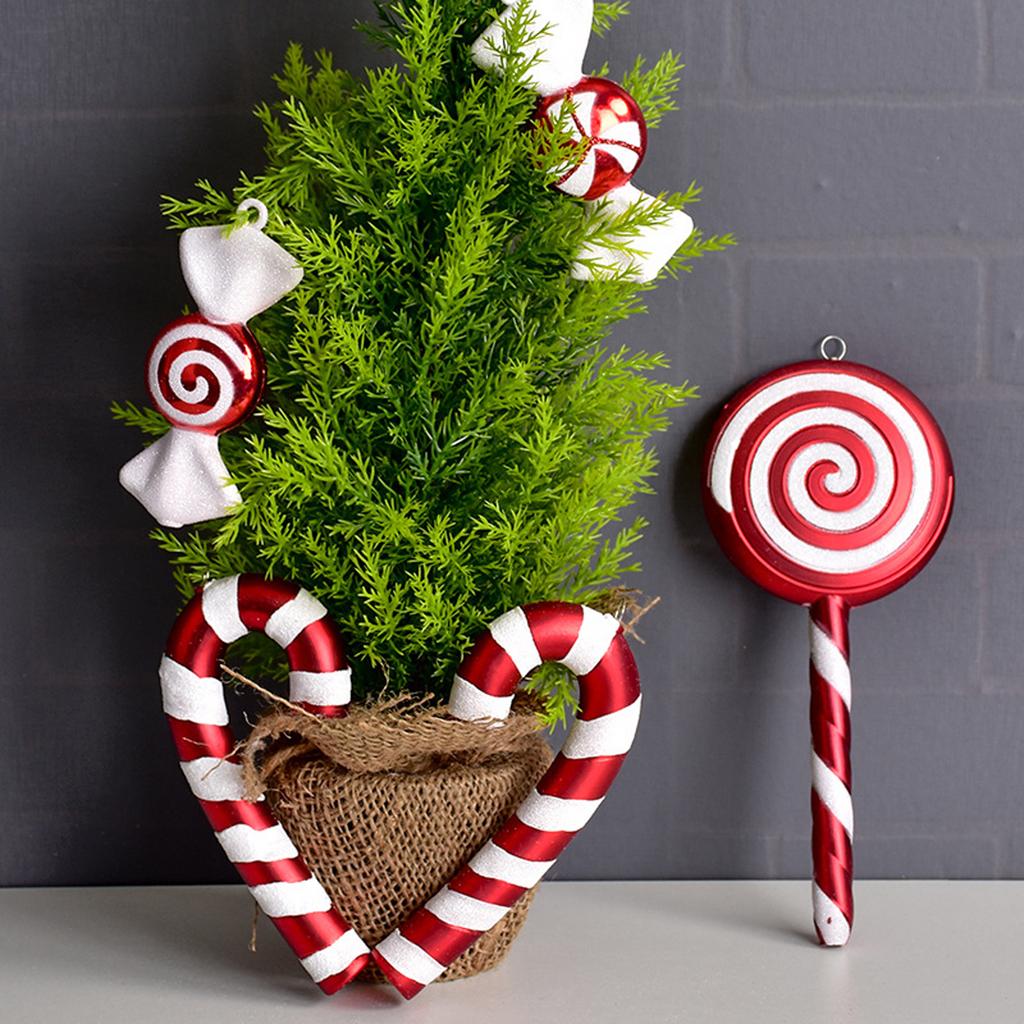 Xmas Tree Candy Decor PVC Material Classical Hanging Candy Ornaments for Holiday Party 5 Candies