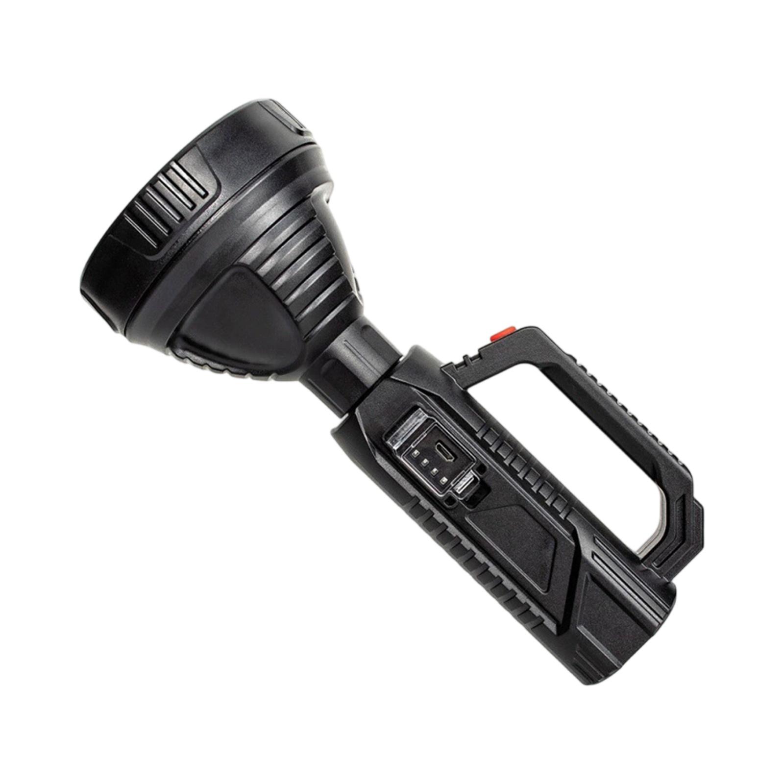

High Power LED Flashlight Fishing Torch USB Rechargeable Powerful Spotlight Searchlight Camping Lamp One Size чорний