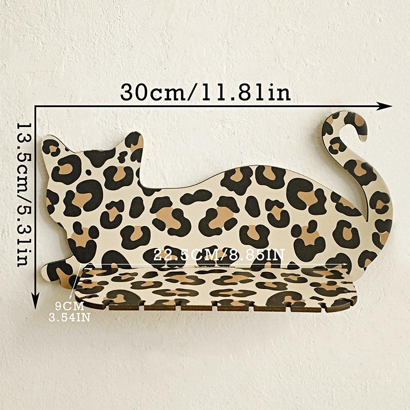 

Уникальная стойка для хранения с леопардовым узором, сделанная своими руками, настенная подвеска в форме кошки, декоративное украшение для дома