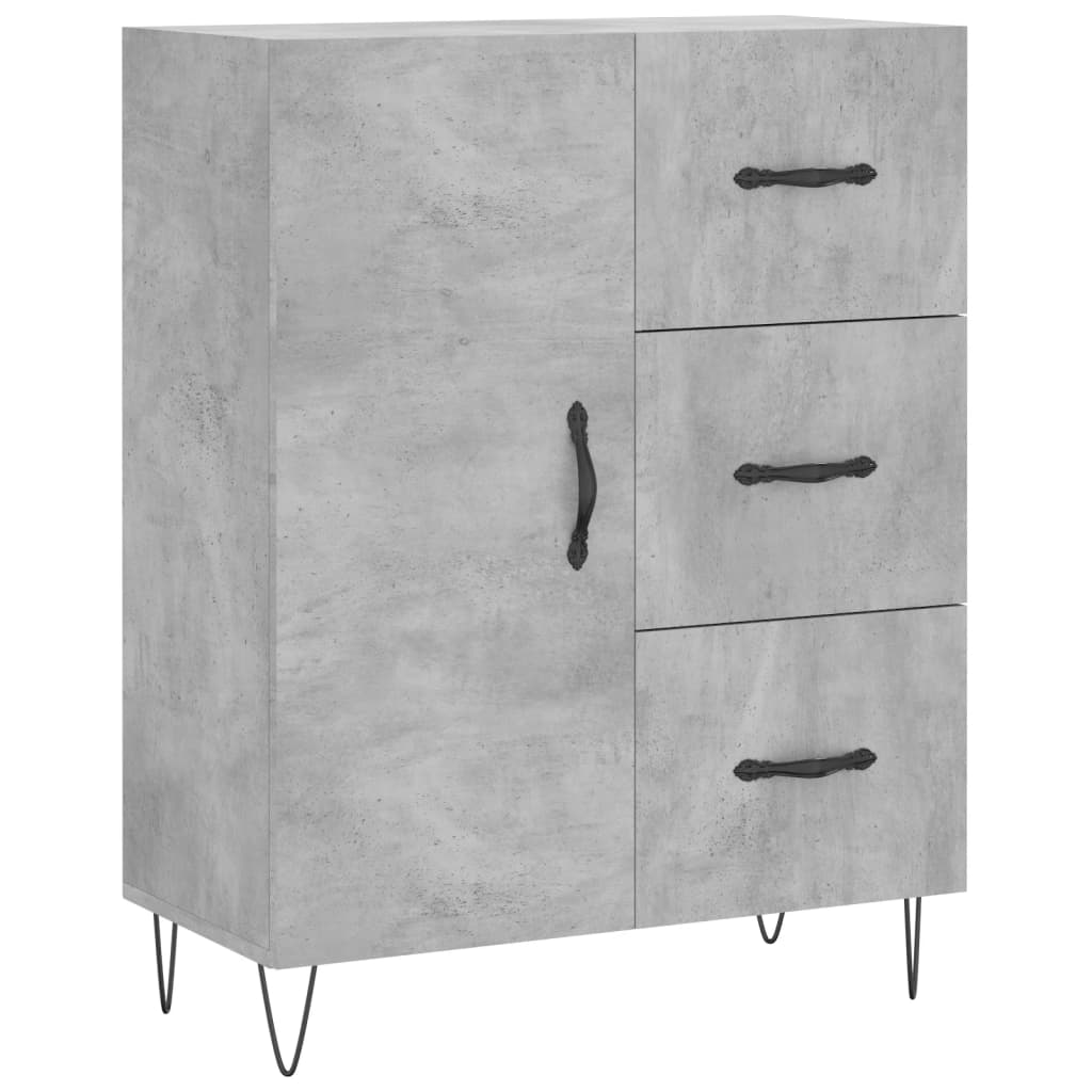 Sideboard Concrete Grey 69.5 x 34 x 90 cm Wood Based Material