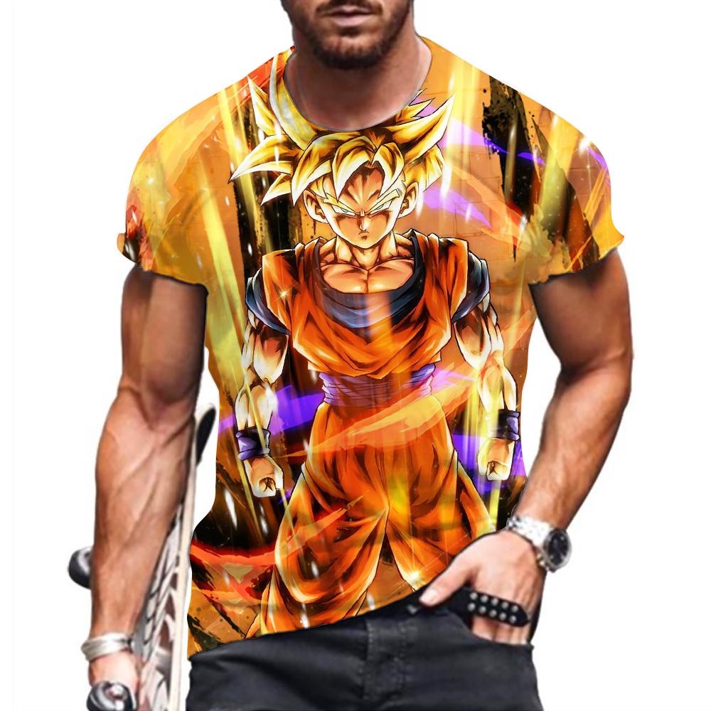 Oversized Men's T-shirt Clothing Hip Hop Dragon Ball Harajuku Style T-shirts Anime Vegeta Tops Streetwear