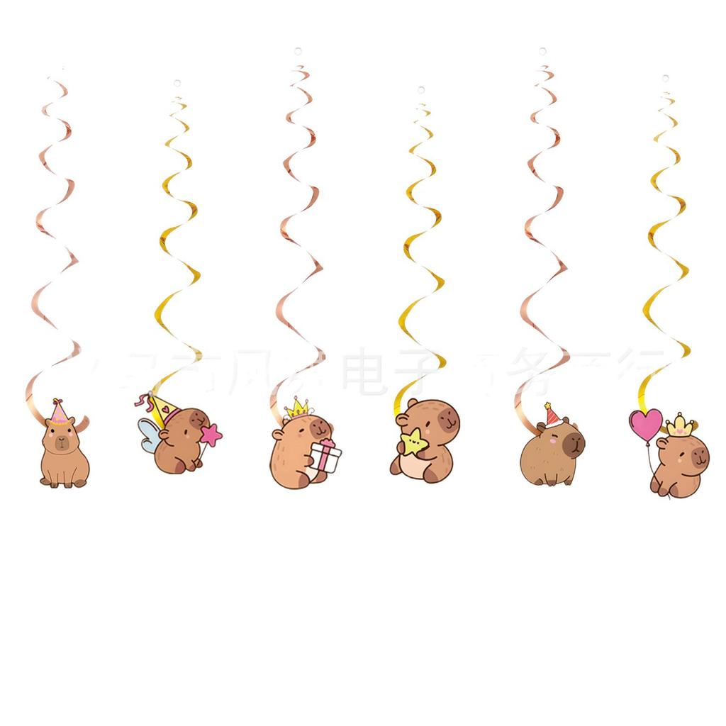 Niedliches Cartoon Kapibara Thema Kindergeburtstagsparty Einweg Pappteller Einladung Kara Flagge Zubehör