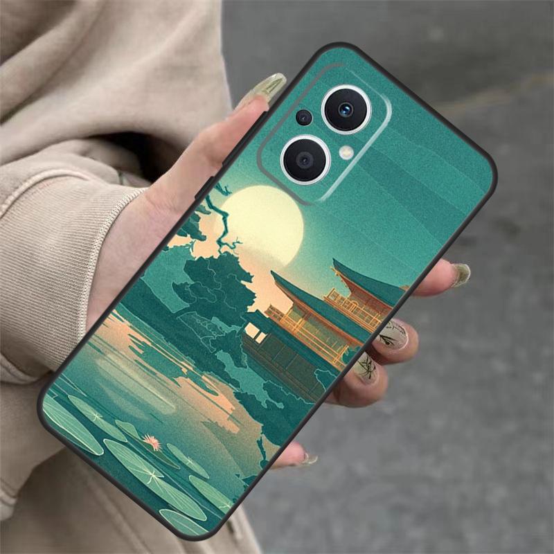 Japanese Style Art Japan Case For OPPO Reno 14F 13F 12F 11F 10 12 13 14 Pro 7 8 Lite OPPO Find X5 X6 X8 X9 Pro Cover