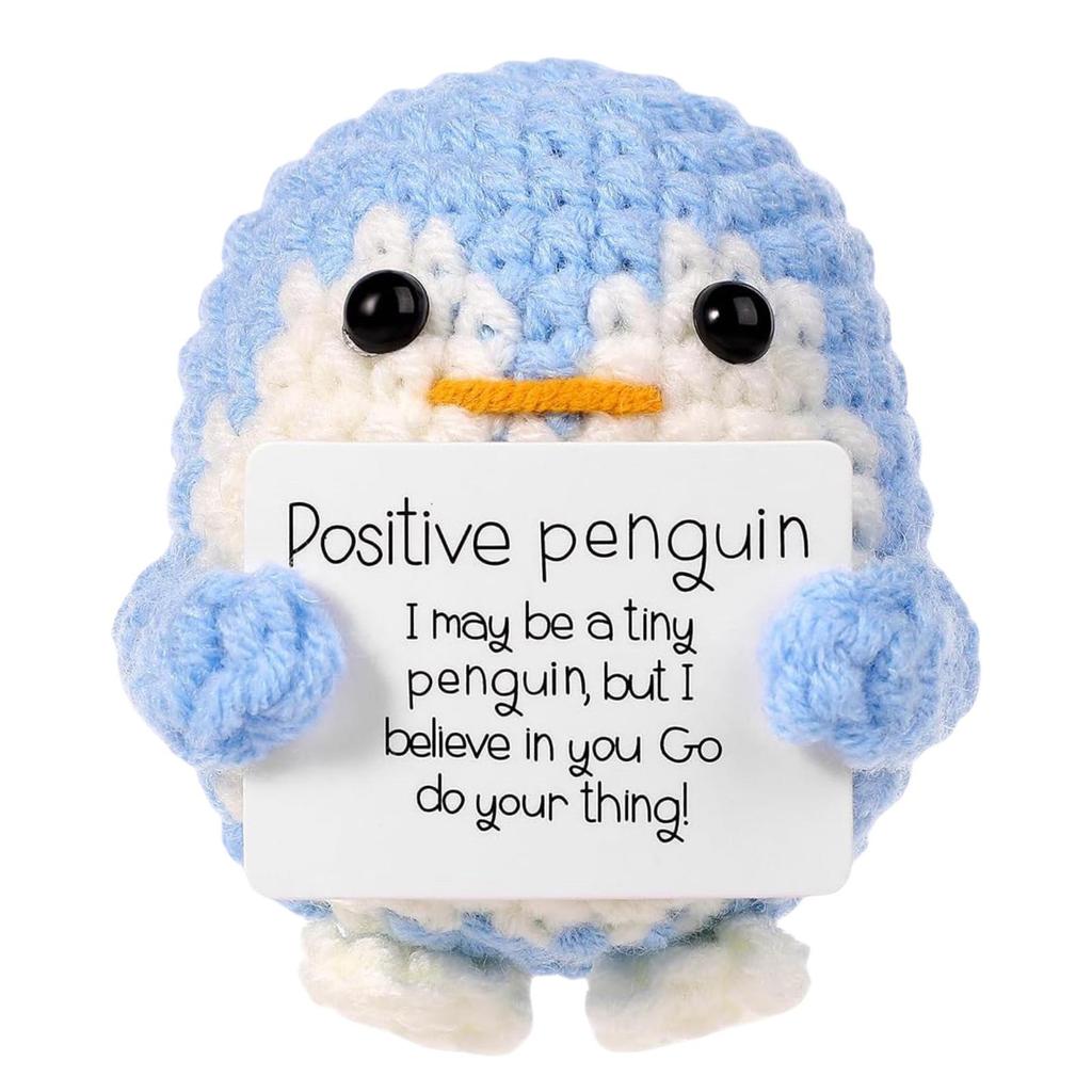 Handcrafted Wool Penguin Emoji Crochet Toy