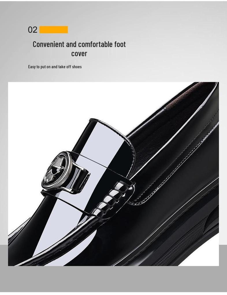 Men's Korean Style Patent Leather Moccasins – Genuine Thick Sole Loafers