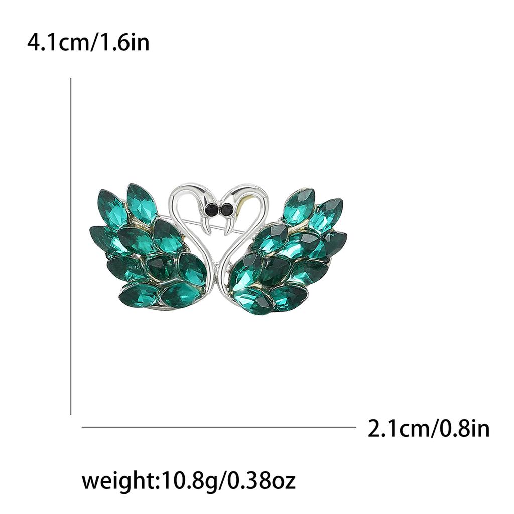 Broșă de lebădă cu strasuri din aliaj rafinat la modă, temperament elegant, costum de damă, haină, corsaj, bijuterii