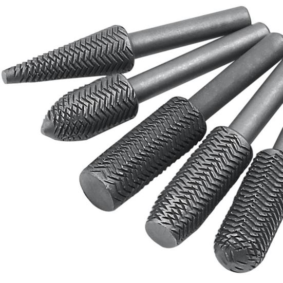 5Pcs Grinding Head, High-Strength Carbon Steel Rasp Set with Sharp Edges, for Wood Polishing Deburring And Hole Expansion