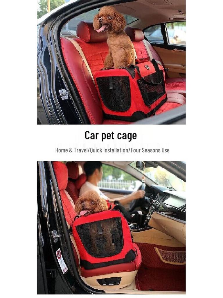 Portable Folding Pet Carrier & Bed: Outdoor Dog/Cat Cage & Car Nest for Golden Retrievers, Corgis, and Teddies