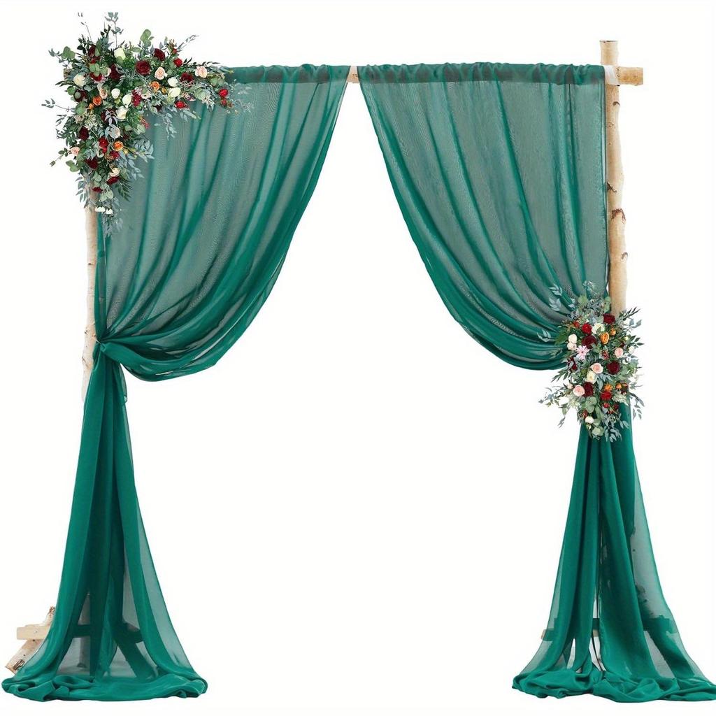 Chiffon Lawn Outdoor Sheer Drapes for Wedding & Festival Archway Decoration