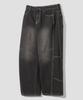 Age O.D. Curved Wash Cut-Out Wide Denim Pants [Dust Black]