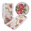 Lace printed jute belt, 5m  burlap ribbon with paeonia suffruticosa flower, for wedding decoration and party