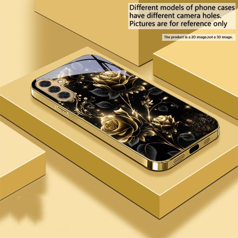 

Jewel like brilliance For Samsung Galaxy S20 FE S21 S22 S23 Plus S24 Ultra 25Ultra S21+ S9+ S22Plus Golden glass phone case Galaxy S23+