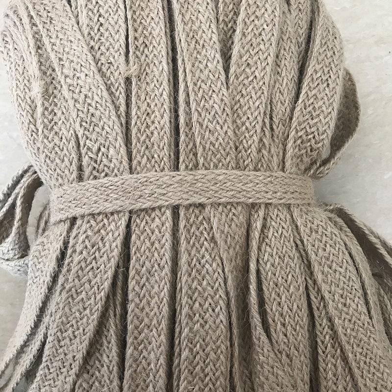 1.2Cm, 1.5Cm, 2Cm Wide Jute Rope, Flat Hemp Rope, Handmade Diy Process Woven Hemp Rope, Decorative Hemp Rope