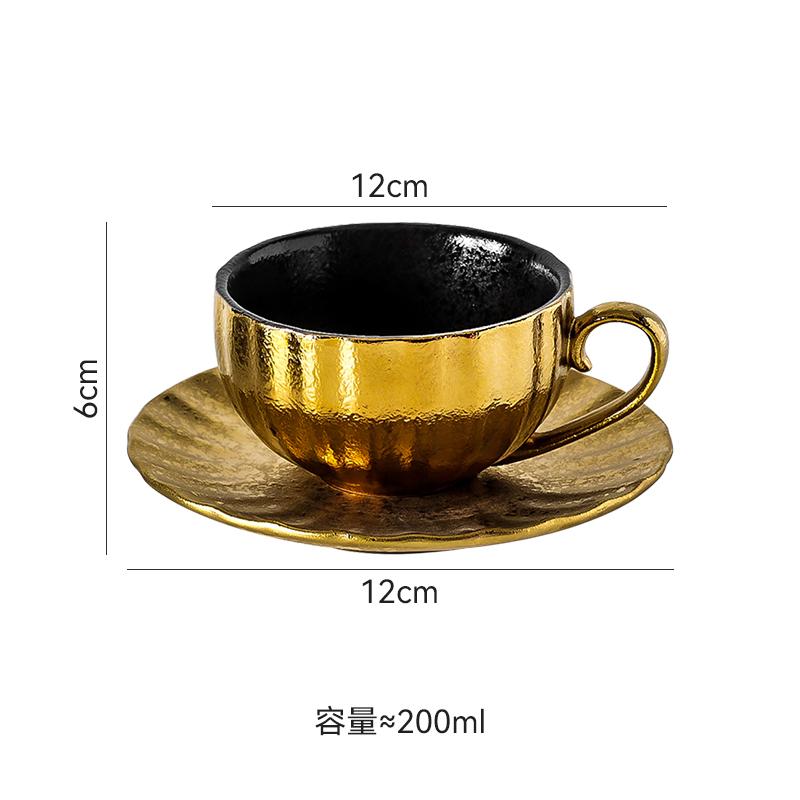 

Творческая керамическая кружка из золота и серебра Винтажная кофейная чашка Набор посуды Чашка для матча Молочная чашка Чашки для латте Бытовые чашки для воды Чашки для чая 201-300ml