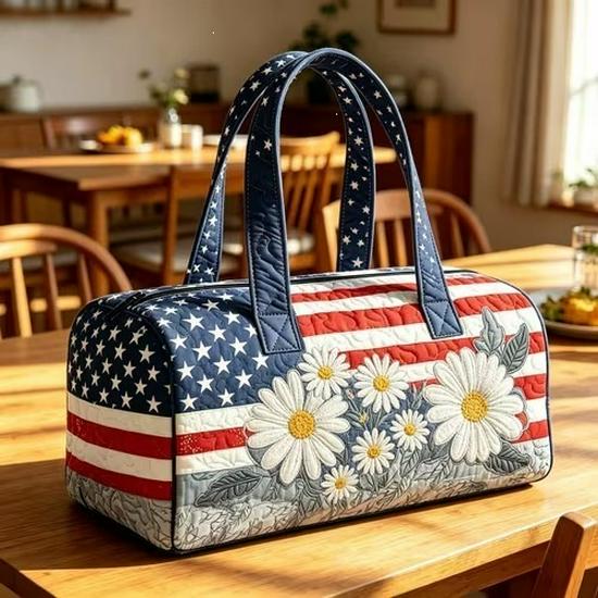 3D-Printed Quilted Cotton Women's Travel Yoga Handbag