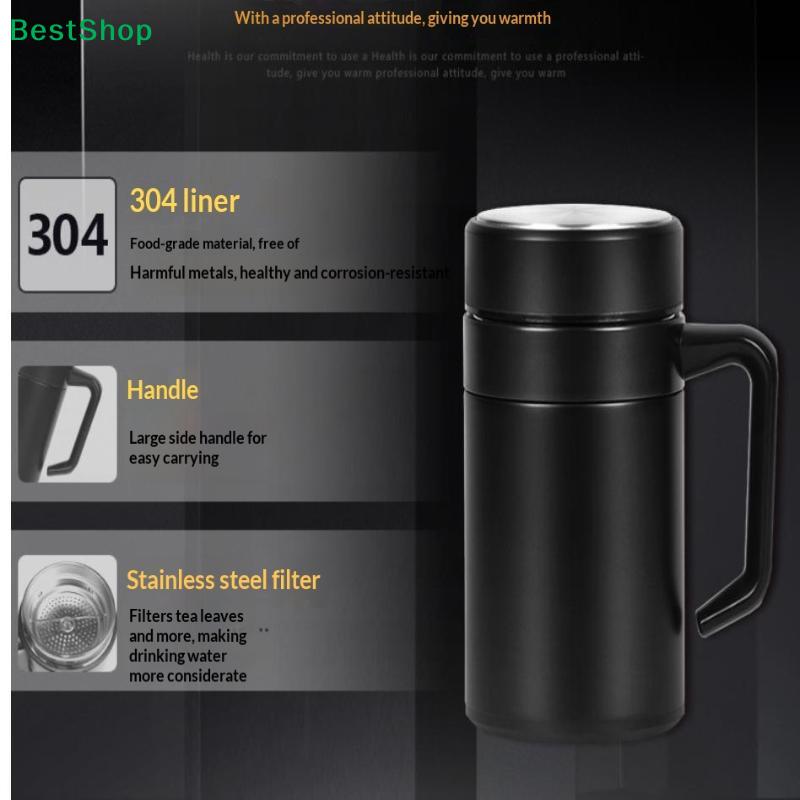 Insulated Stainless Steel Travel Mug with Handle | Double-Wall Thermal Cup for Office & Home