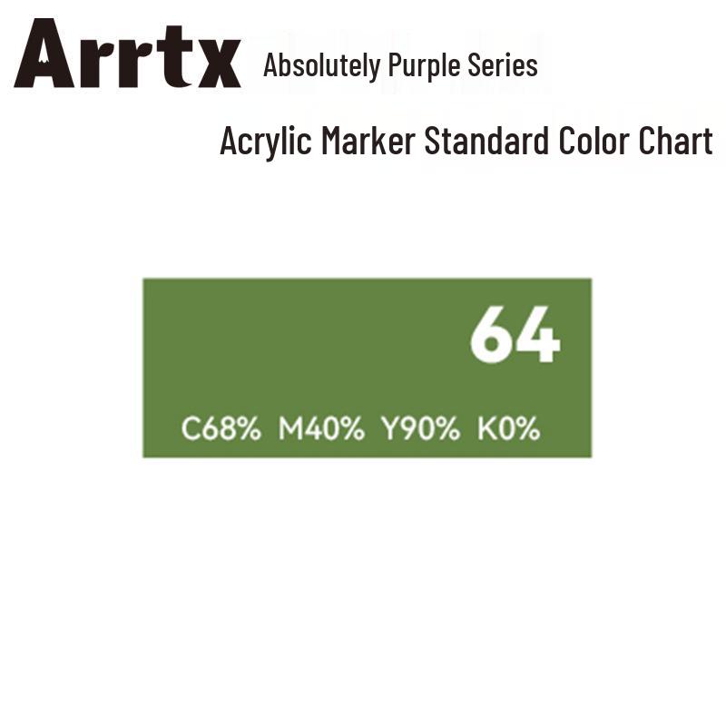 Arrtx Ataishi Akrylový marker s měkkým hrotem, Jeden kus, Absolutní fialová, Styl A/B, 30 barev, Voděodolný, Rychleschnoucí, Krycí.