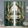 2PCS Islamic Eid al Fitr Decorative Curtains, Light Luxury Religious Style, Living Room and Bedroom, Drawbar Pocket Decoration