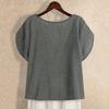 Women's Short Sleeve Loose Solid Casual Pullover Trendy Tunic Tops Shirt