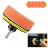 5pcs 5/6inch Car Polishing Buffer Pads Flat Sponge Waxing Pad Kit Self Adhesive Sponge Disc Automotive Beauty Care Accessories