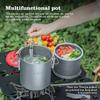 Boundless Voyage 1.4L Titanium Pot Rice Cooker Set Ultralight Camping Cookware for Outdoor, Hiking, Travelling Cooking W-Ti2093c