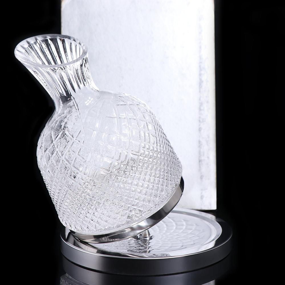 with Base Crystal Glass 360 Rotating Decanter Thickened Wine Dispenser Wine Aerator Banquet