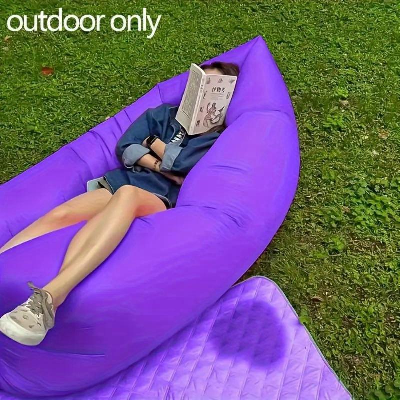 1PC inflatable garden sofa single model, fast inflation, foldable, comfortable, portable and lightweight