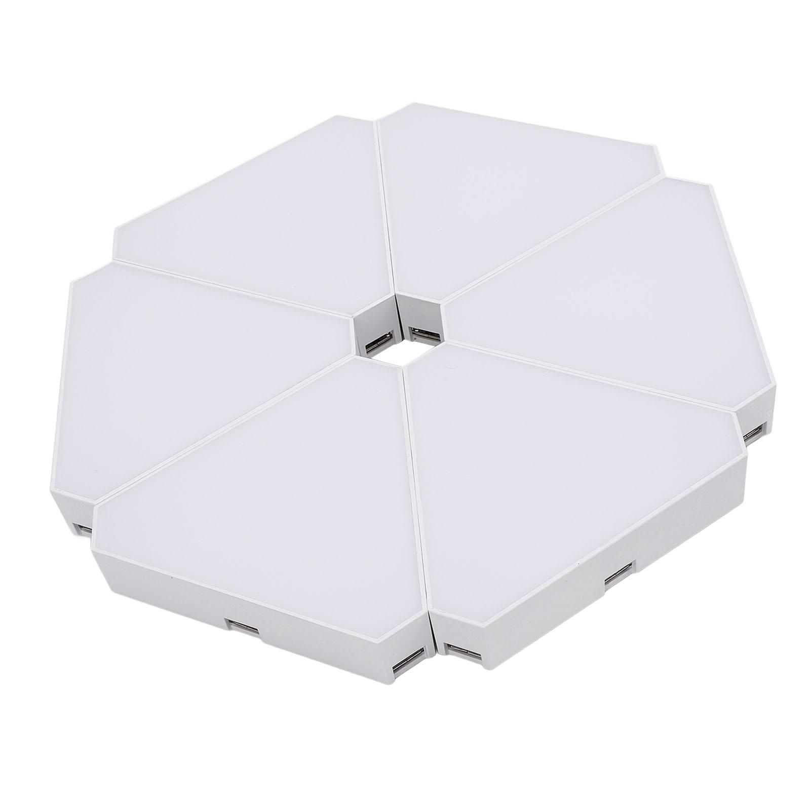 

6 наборов треугольных светодиодных ламп с тройным методом управления, синхронизация музыки по USB, треугольный настенный светильник RGB