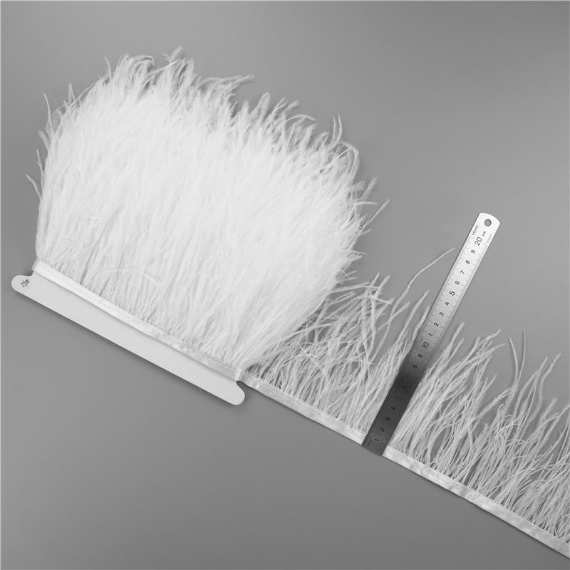 1Meter/Lot 10-15Cm Ostrich Feather Fringe Trim For Crafts Plumas Ribbon For Needlework And Handicrafts Feather Dress Accessories