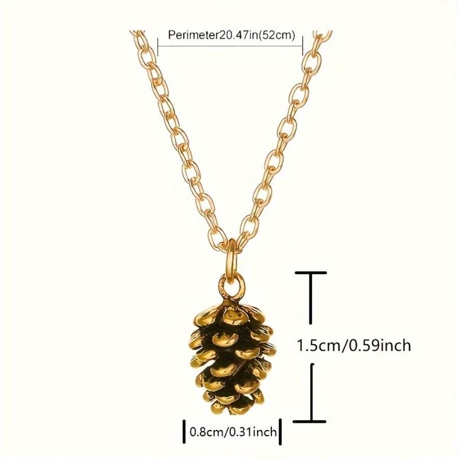 Pinecone-Shaped Pendant Necklace Suitable for Everyday Outfits, Designed for Those Who Pay Attention to Style Details