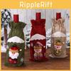 Christmas Decoration Burlap Santa Claus Doll Wine Bottle Cover Holiday Hotel Decor Manufacturer Stock
